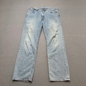 Levi's Premium Jeans Mens 33x32 Blue Denim Light Wash Big E Red Tab Straight Leg